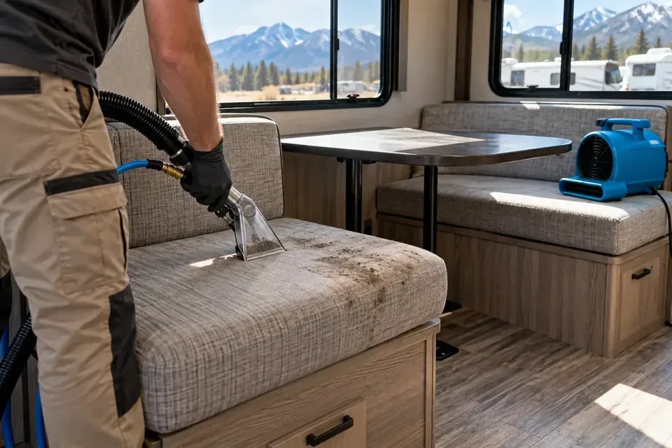 Representative example of rv dinette upholstery cleaning