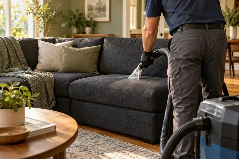 Representative example of upholstery cleaning sectional